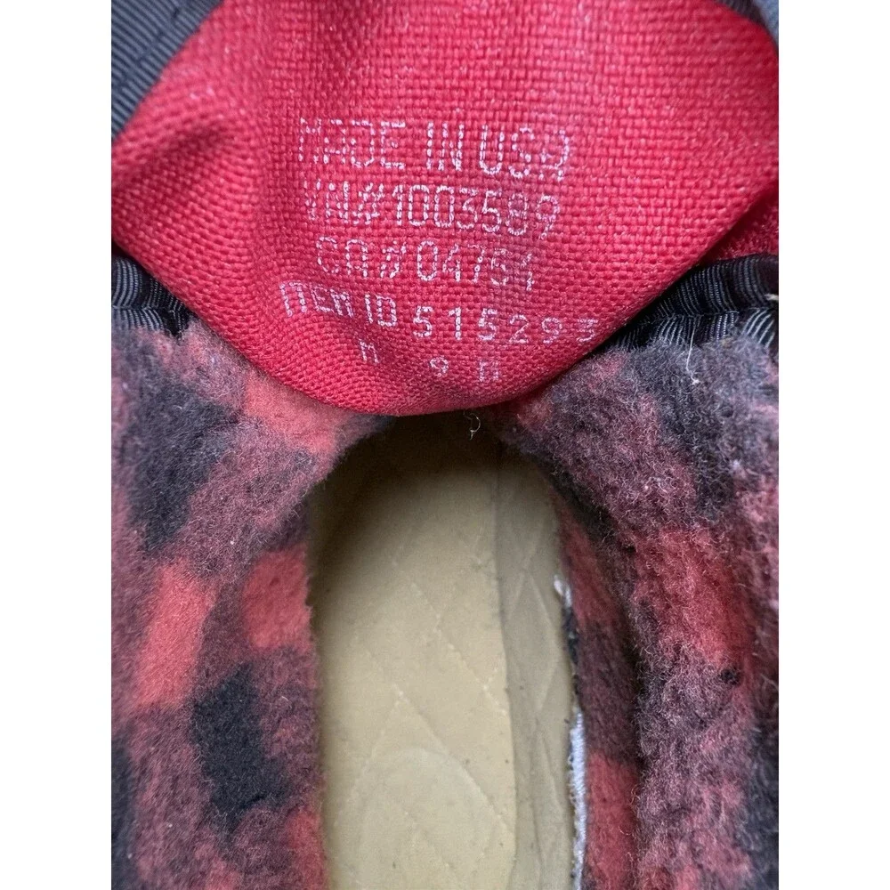 LL Bean Front Zip Duck Boots Mens 9 D Fleece Lined Buffalo Plaid Insulated USA